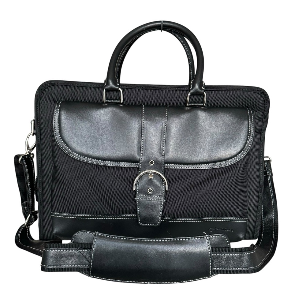 Franklin Covey Laptop Bag Briefcase Black Leather